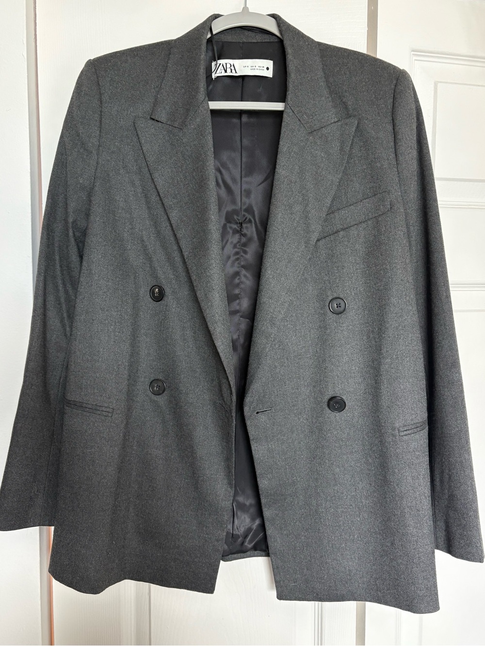 Zara Grey Wool-Blend Tailored Blazer size S - Picture 4 of 7